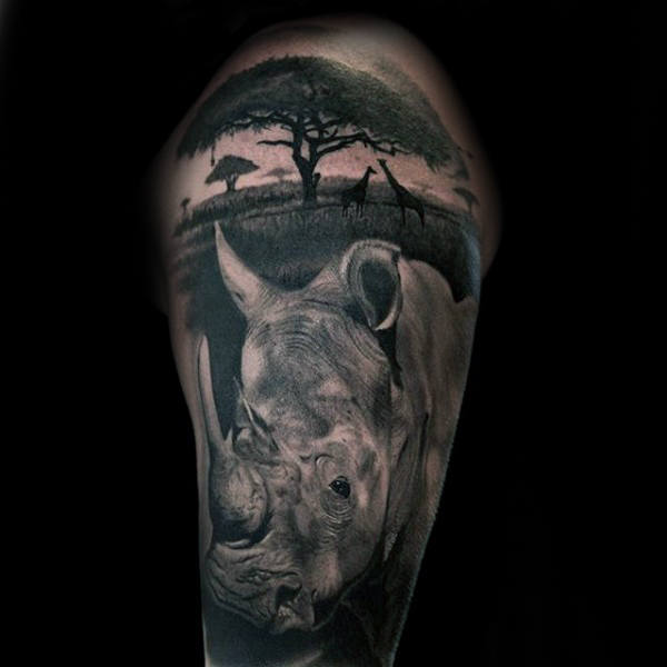 tatuaje rinoceronte para hombre 51