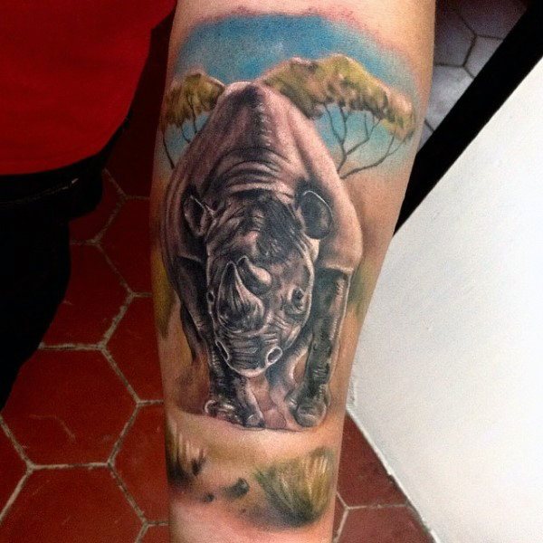 tatuaje rinoceronte para hombre 54