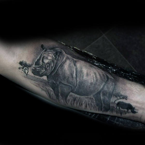 tatuaje rinoceronte para hombre 56