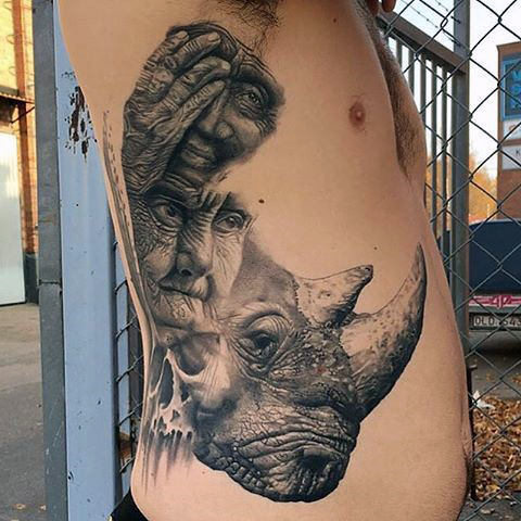 tatuaje rinoceronte para hombre 62