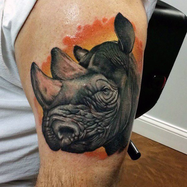 tatuaje rinoceronte para hombre 72