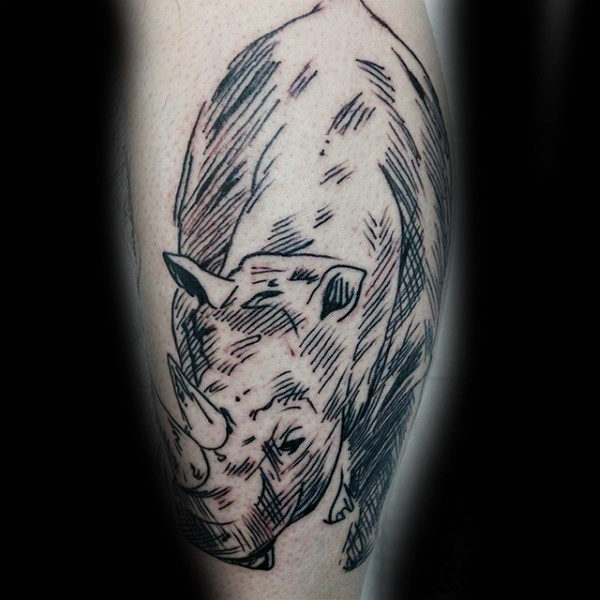 tatuaje rinoceronte para hombre 77