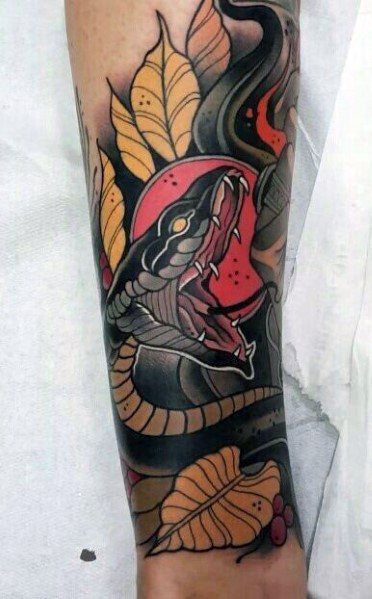 tatuaje serpiente nuevo estilo para hombre 16