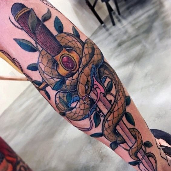 tatuaje serpiente nuevo estilo para hombre 28