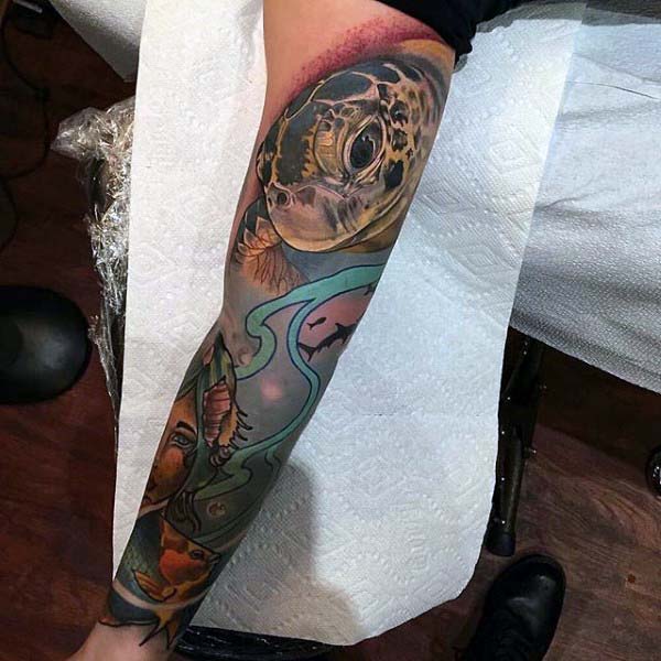 tatuaje tortuga para hombre 18