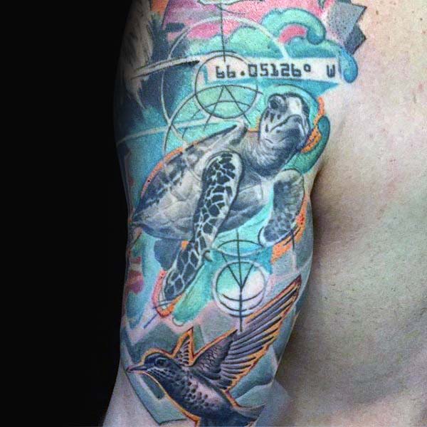 tatuaje tortuga para hombre 21