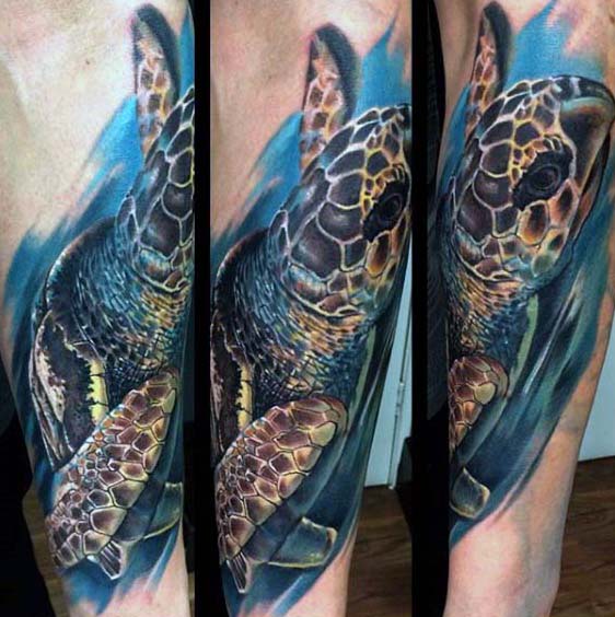 tatuaje tortuga para hombre 47