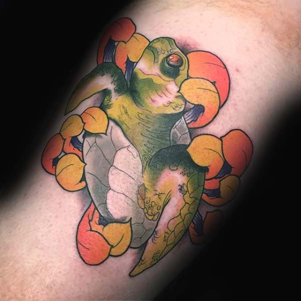 tatuaje tortuga para hombre 50