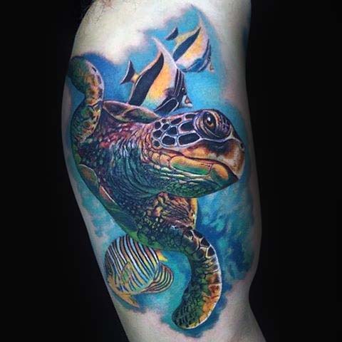 tatuaje tortuga para hombre 56