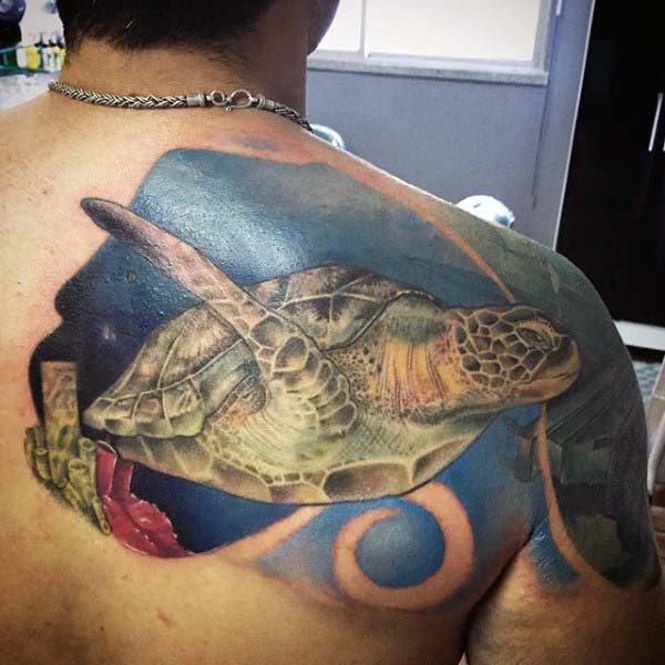 tatuaje tortuga para hombre 75