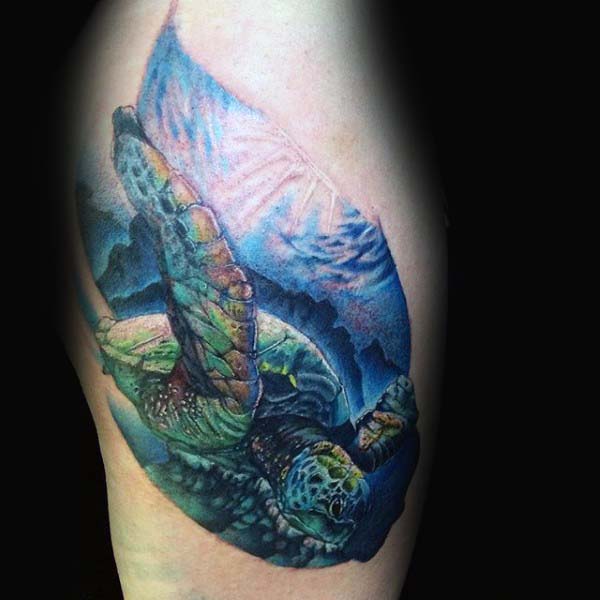 tatuaje tortuga para hombre 76