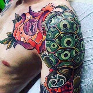 tatuaje tortuga para hombre 92