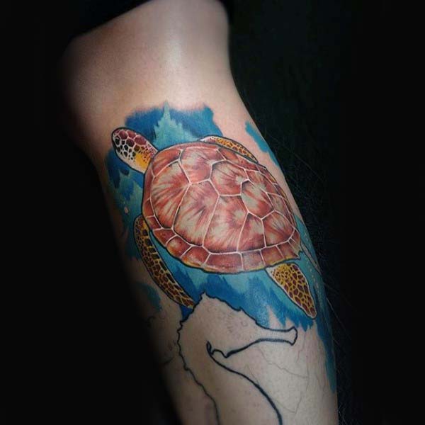 tatuaje tortuga para hombre 94