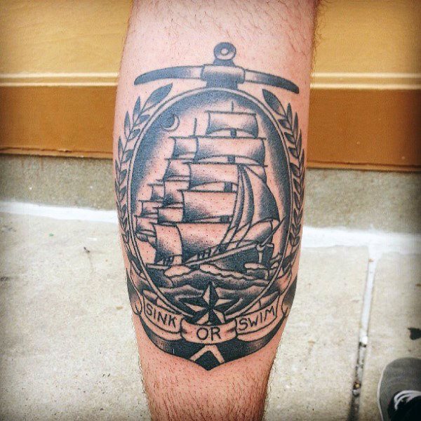 tatuaje tradicional barco para hombre 05