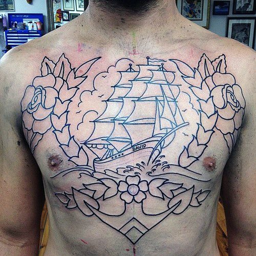 tatuaje tradicional barco para hombre 18