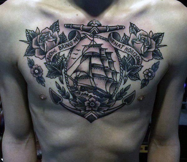 tatuaje tradicional barco para hombre 28
