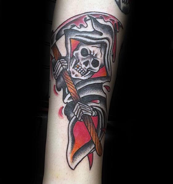 tatuaje tradicional muerte para hombre 04