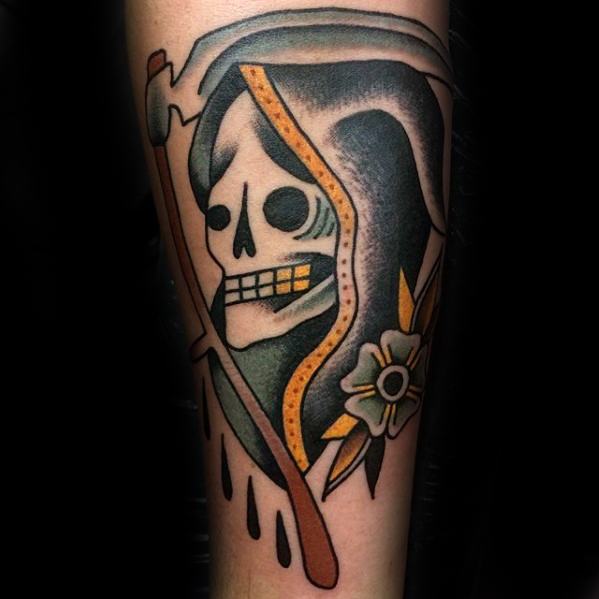 tatuaje tradicional muerte para hombre 07
