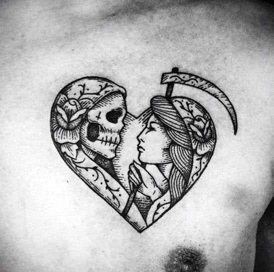 tatuaje tradicional muerte para hombre 11
