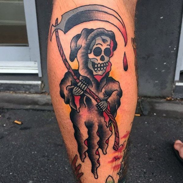 tatuaje tradicional muerte para hombre 20
