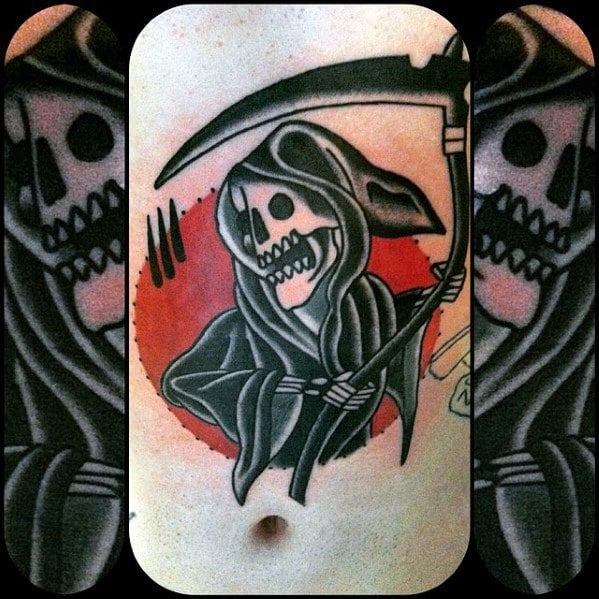 tatuaje tradicional muerte para hombre 40
