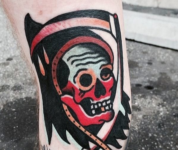 tatuaje tradicional muerte para hombre 41