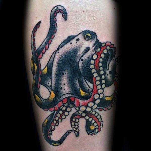 tatuaje tradicional pulpo para hombre 14