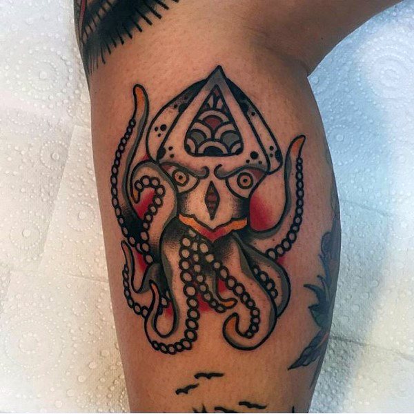 tatuaje tradicional pulpo para hombre 31