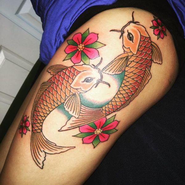 80 Tatuajes de la carpa japonesa o pez Koi