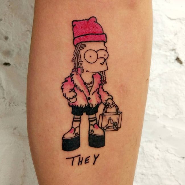 tatuaje bart simpsons 90