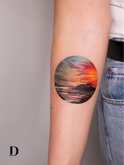 tatuaje atardecer puesta sol 11