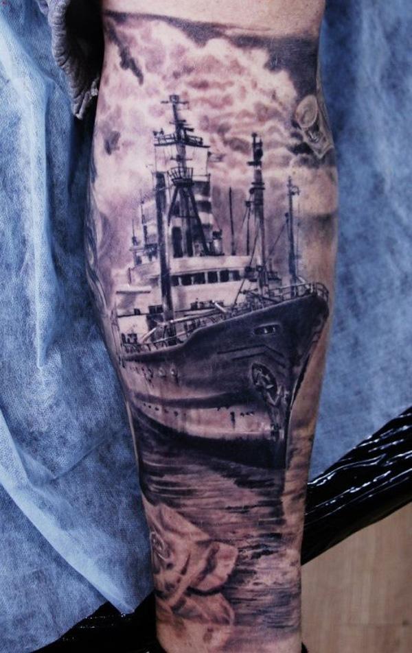 tatuaje barco navio 32