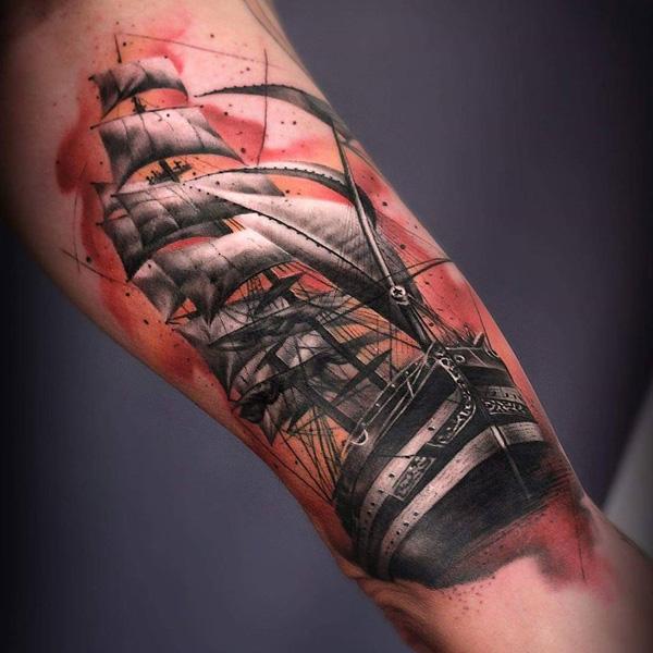 tatuaje barco navio 34