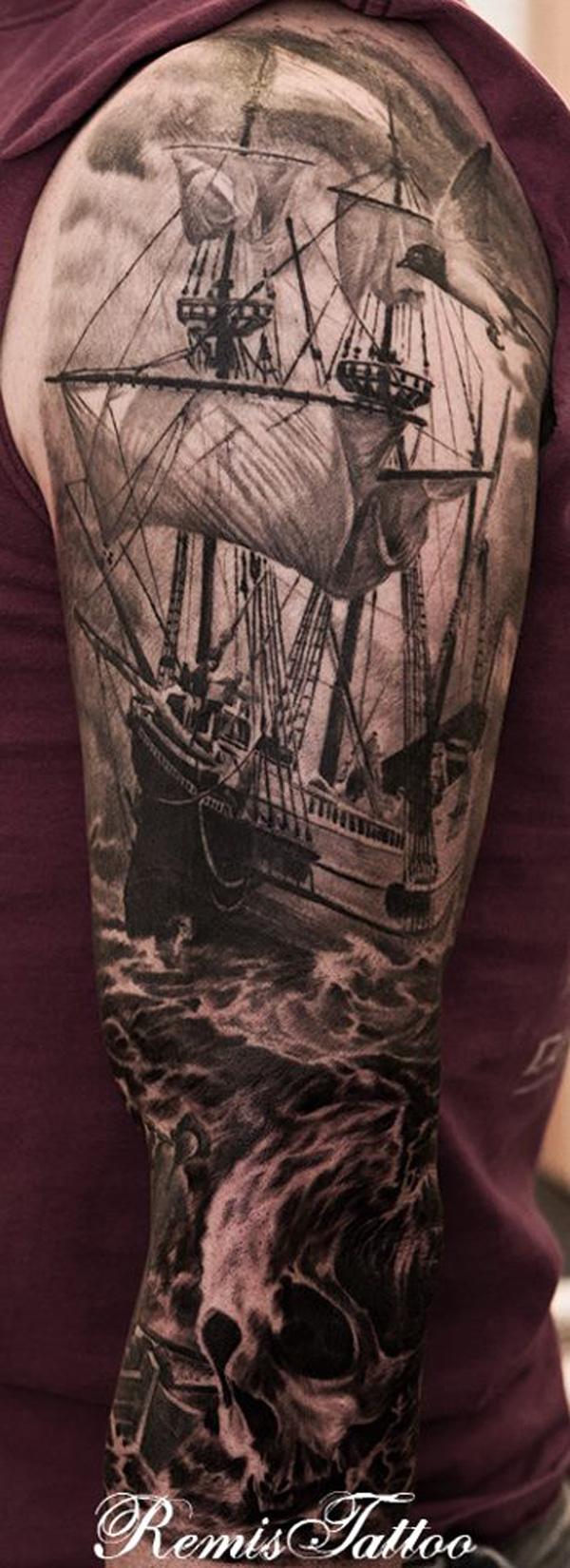 tatuaje barco navio 36
