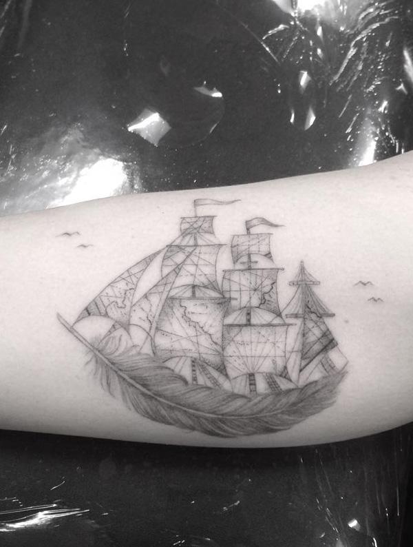 tatuaje barco navio 65