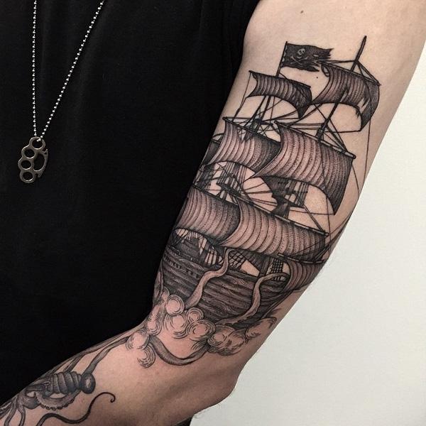 tatuaje barco navio 74