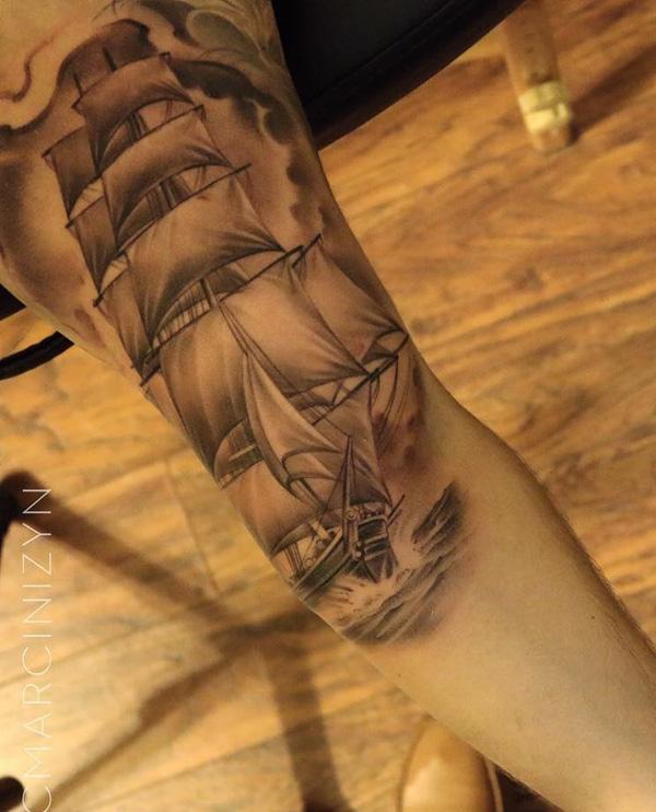 tatuaje barco navio 77