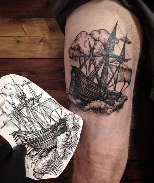 tatuaje barco navio 84