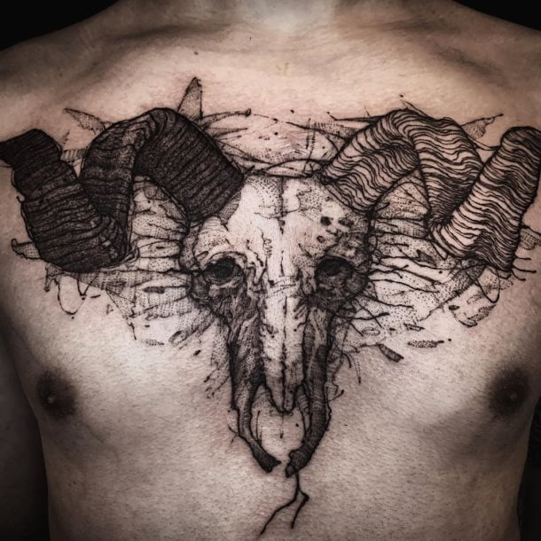 tatuaje calavera craneo cabra 01