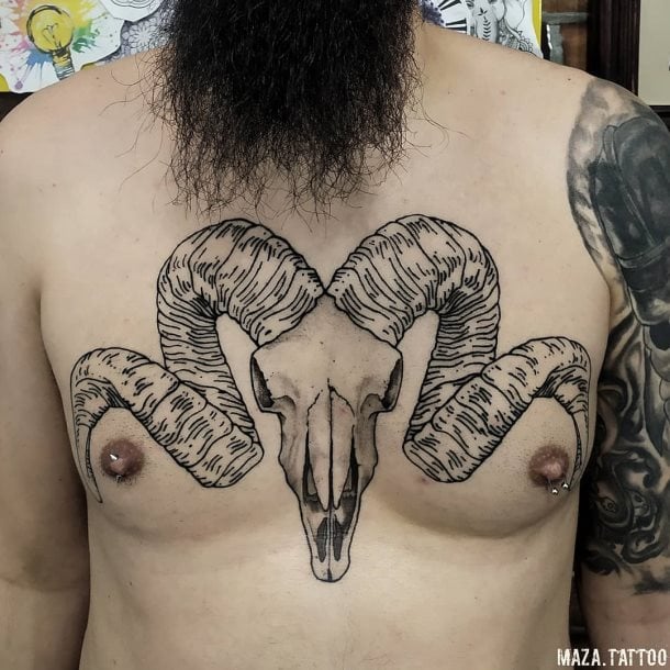 tatuaje calavera craneo cabra 06