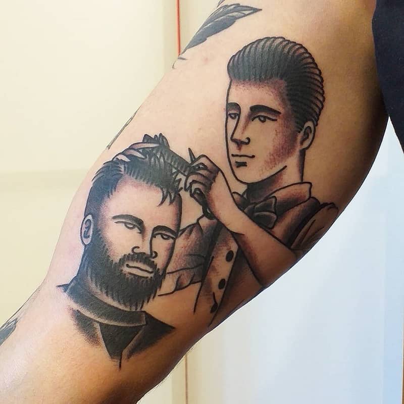 Tatuajes para barberos y peluqueros: amor por una profesión