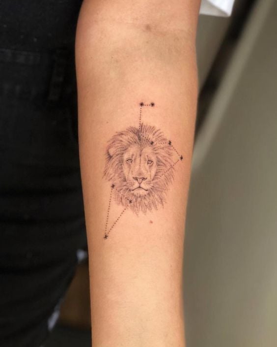 tatuaje signo zodiaco leo 04