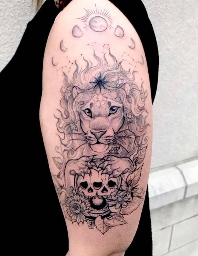 tatuaje signo zodiaco leo 50