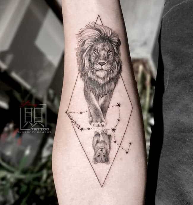 tatuaje signo zodiaco leo 68