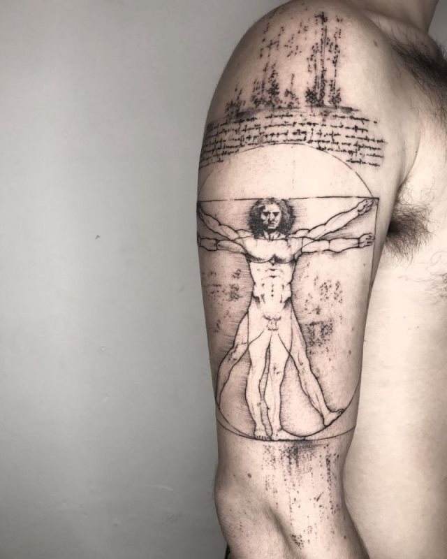 tattoo hombre vitruvio 13