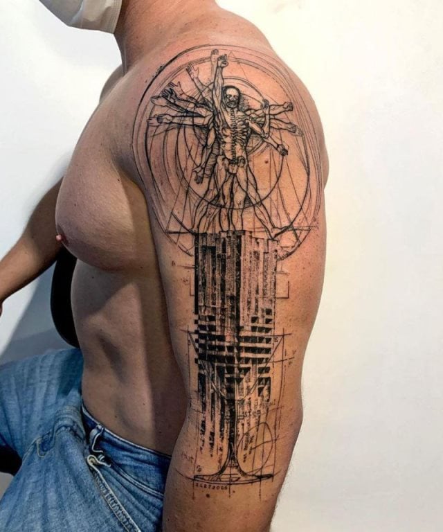 tattoo hombre vitruvio 14