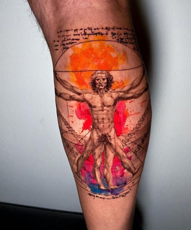 tattoo hombre vitruvio 17