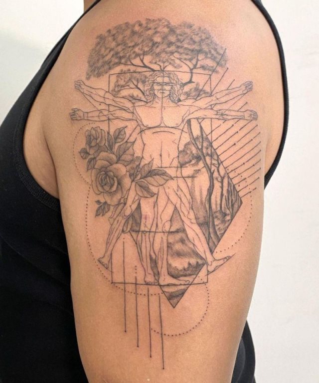 tattoo hombre vitruvio 18