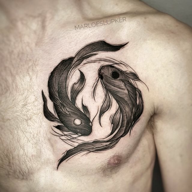 tattoo koi yin yang 04