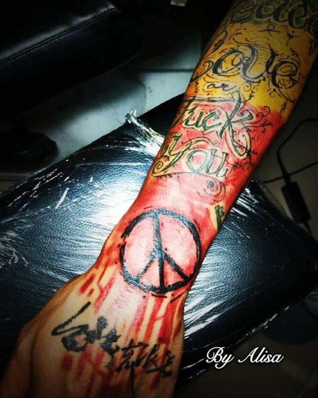 tattoo simbolo paz 82